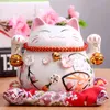 4/6 pouces en céramique Maneki Neko tirelire créative décoration de la maison ornements en porcelaine cadeaux d'affaires artisanat chanceux chat 211101