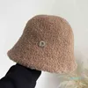 Hats Designer Lamb Wool Net D-mark Female Autumn and Winter Warm Plush Temperament Thin Basin