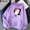 Hisoka Mosto de inverno hoodies solto moletom mulher mulher harajuku kawaii letra manga longa pulôver branco tamanho grande hoodie casaco x0721