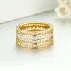 Clusterringen Lady Gold Ring Finger 14ct Princess Cut Created White Sapphire Cubic Zirconia trouwring voor dames mannen 925 zilveren sieraden