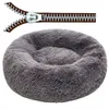 Super grand lit de chien avec couverture à glissière longue peluche chien canapé-lit chat tapis maison lavable coussin chiens chaud dormir chien chenil 210915