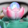 Lotus Water Fountain Ornaments Office Desktop Feng Shui Waterscape Crafts With Transfer LED Light Ball Wedding Presents Home Decor7269960