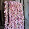 1 Sztuk Sztuczna Hortensja Wisteria Kwiat Dla DIY Symulacja Łuk Wedding Rattan Wall Wiszące Home Party Decoration Fake Flower