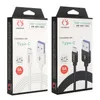 5a USB-typ C-kablar Fast Laddningstyp-C till USBC PD-kabel för Huawei P30 P20 Olesit 3A med RETAIL BOX 3FT