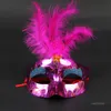 Feather Party Masks Bar Masquerade Ball Mask Halloween Mask för barnleksaker Plast 6 Färg Festiv T2i52348