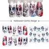 Nail Stickers Halloween Skull Ghost Skeleton Terrorist 24Designs Mix per set Water Decals Wraps voor Nail Decoratie Manicure Kleurrijke Tip