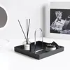 Kitchen Storage & Organization Plastic Nordic Black Square Jewelry Tray Living Room Decorative Table Trays With Handle Home Decor