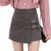 Harajuku zwart hoge taille rok wollen korte s vrouwen herfst winter koreaanse mode wol mini s lolita kawaii vrouwen 210708