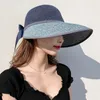 Nieuwe Collectie Dames Dames Zomer Grote Breed Brim Sun Hat Opvouwbare Roll Up Bowknot Decor Beach Visor Cap Outdoor Travel Cap