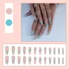 False Nails 24Pcs Matte Purple Fake Extra Long Butterfly Coffin Ballerina Press On Faux Ongles Manicure With Glue