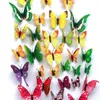 아름 다운 나비 3D 나비 장식 벽 스티커 12PC 3D 나비 3D 나비 PVC 이동식 벽 스티커 나비 재고 있음