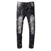 Marque Designer Jeans Rock Renaissance Les États-Unis Street Style Garçons Trou Brodé Jean Hommes Femmes Mode Taille 28-42