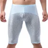 Onderbroek mannen lingerie mesh kant lange bokser shorts ondergoed sexy gay heren slipje