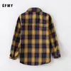 GFMY Primavera estate 100% cotone a maniche lunghe Moda Plaid Boys Shirt 2T-14T Casual Big Kid Clothes può essere un cappotto 210306