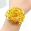 Luxe Bangles 24K Gold Filigree Big Flower Manchet Bangle voor Vrouwen Q0720