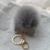 Keychains Men Women Pom-pom Key Chain Bag Charm Fluffy Puff Ball Bow Ring Car Pendant