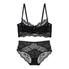 VarsBaby Kvinnors Sexiga Ultra-Tunna Push Up Wide Lace Underkläder Andningsbara BRA Ställer 211104