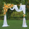 Pastoral Style Wedding Decoration Arch Set Artificial Silk Flower Row With Gold Stand For Party DIY Site Layout Supplies