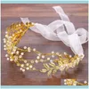 Hair Jewelryhair Clips & Barrettes Fashion Gold-Plated Leaf Headband Crystal Pearl Bridal Wedding Headdress Ornament Crown Jewelry Drop Deli