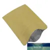 100Pcs/Lot Kraft Paper Mylar Foil Bag Tear Notch Self Seal Reusable Resealable Food Snack Tea Coffee Storage Pouches