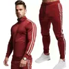 Męskie dresy 2021 Mężczyźni Zestawy Poliester Oddychające Cienkie Dres Stabel Zipper Stojak Kołnierz Dres Mężczyźni Sport Fitness Odzież męska X0610