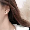 Boucles d'oreilles en argent Sterling S925 plaqué or 18 carats pour femmes, à la mode, va avec tout ce qui est doux, de haute qualité, gratuit