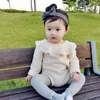 Baby Mädchen Strampler Herbst Geboren Gestrickte Rüschen Langarm geboren Kleidung Säuglings Overalls insgesamt 220106