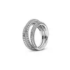 Designer Smycken 925 Silver Wedding Ring Bead Pit Pandora Love Magic Box Surround Design Fågelbopar Coubic Diamonds European Style Rings Födelsedag Ladies Present