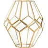 Vases Scandinavian Art Gold Copper Strip Geometric Glass Vase Tabletop Dry Flower Craft Ornament Hydroponics Pots Home Decor