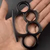 2022 Fashion Silver and Black Thin Brass Knuckles Dusters Self Defense Knuckle Personal Security Women Men Self-defense Pendant