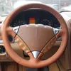 Car Steering Wheel Cover Non-Slip Hand-Stitched Car Steering Wheel Covers Black Genuine Leather For Porsche Cayenne 2006-2009