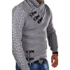 2021 Spot Trend Solid Color Explosion Style Men's Sweater Långärmad läderspänne