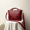 Handbag Women's Flower Luxurious Chinese Style Pattern Shoulder High Quality Leather Crossbody Messenger Female Tote Bag