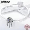 WOSTU 925 Sterling Silver Dream Catcher DreamCatcher Lune Lucky Charm fit Original Marque DIY Perle Bracelet Bijoux Cadeau FIC718 Q0531