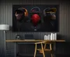 Drei Gorilla-Affen-Kopfhörer-Tier-Leinwandgemälde, Wohnzimmer, moderne Heimdekoration (ungerahmt), Gemälde, kostenloser Versand