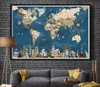 Пользовательские обои Росписи Ретро Мир Карта Телевизор Фон Детская комната Шелковая Ткань 3D Обои