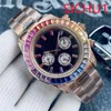 Sichu1-U1 Men's Automatic Diamond Watch 40mm Raffinerad all rostfritt stål Watch Fashion Classic Three Eyes Six Hands Design Sapphire Glass Waterproof Function Threat