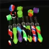 smoking Silicone Nectar kits with 10mm joint Ti Nail glass bongs silicon water Pipe dab rigs wholesale