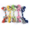 Pets dog Cotton Chew Knot Toys colorful Durable Braided Bone Rope 18CM Funny dogs cat Toy RH0549