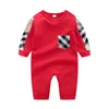 Moda Marka List Styl Noworodka Ubrania Baby Bebe Drukowane Niedźwiedź Bawełna Cute Toddler Baby Boy Girls Romper 0-24 miesięcy