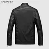 CARANFIER Killer Moto Veste En Cuir Hommes Hiver Polaire Doublure Chaud Manteaux En Cuir PU Taille Mâle 5XL jaqueta de couro 211009