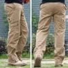 Мужские грузовые брюки армии военный стиль тактические брюки мужской камуфляж Jogger плюс размер хлопок много карманных мужчин камуфляж черные брюки 210707
