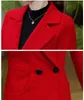 Femmes laine femmes mélanges laine manteau femme coréenne automne rouge femmes manteaux et vestes 2022 pardessus femme veste Casaco Feminino