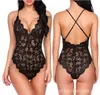 Mulheres Sexy Lingerie V Pescoço Sleepwear Nightwear Ladies Lace Sling Pijamas Bodyless Bodysuit Feminino ver através do Sleepwear DHL