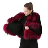 冬のQiuchen PJ8051モデルのファッション短いベストの女性100％天然アライグマの毛皮本物の毛皮211129