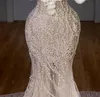 Luxury Pearls Mermaid 2021 Wedding Dresses Bridal Gowns Lace Appliqued Beaded Crystal Sweep Train Robe de mariée