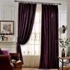 Luxo Europeia Europeia Azul Roxo Roxo Veludo Sólido Blackout Janela Tratamento Cortina para sala de estar Quarto decoração de casa 210913