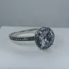 Anel de diamante de casamento feminino zircônia cúbica de prata esterlina 925 com caixa original em forma de pandora joias de noivado retrô clássico anéis femininos presente
