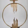 Bougeoir en fer en métal en forme d'anneau, chandelier décoratif pour fête de mariage, pièce maîtresse de table, ornements de maison 210722