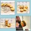 Anahtarlık moda aessiors simation gıda hamburger kolye anahtarfob anahtarlama araba telefon çantaları cazibe anahtar zincir drop dağıtım 2021 fstde